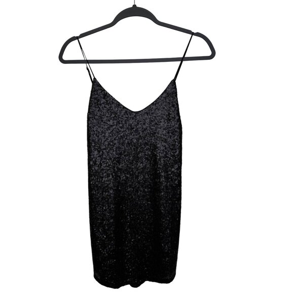 Amuse Society Black Sequined Camisole Top size XS Spaghetti Strap Sexy Sparkly - Picture 1 of 10